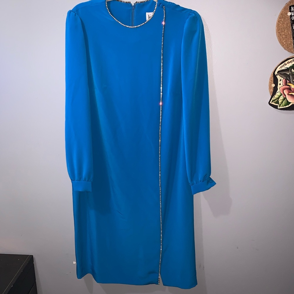 Vintage Kohler rhinestone midi dress womens medium